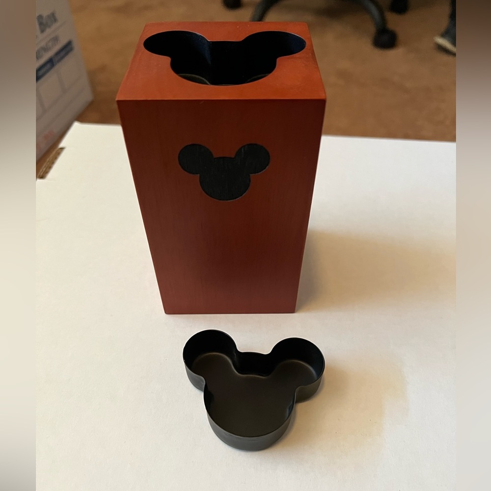 NWOT - Disney Parks Tea Light Holder Solid Wooden Block Base